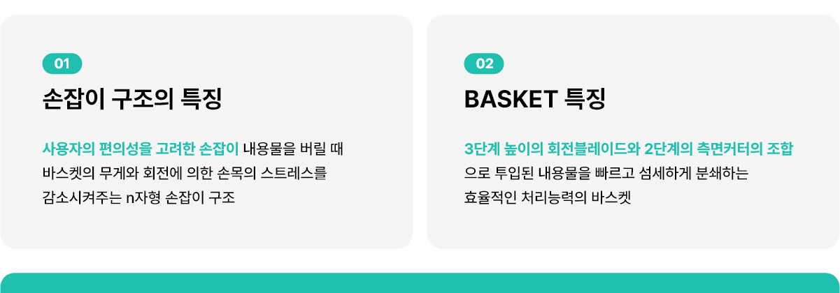 손잡이 구조의 특징, BASKET 특징